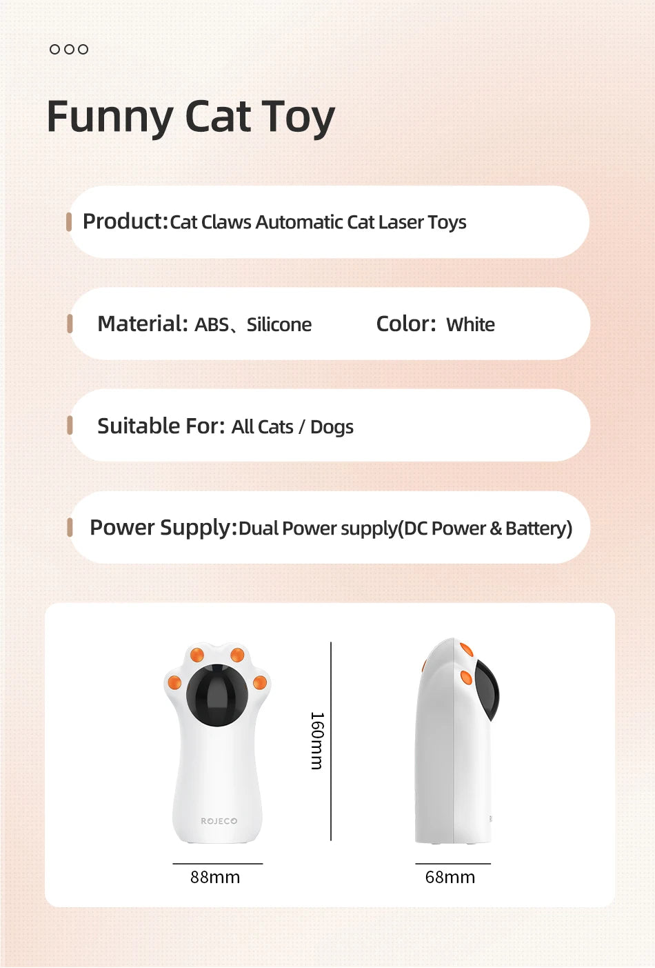 ROJECO Smart LED Laser Cat Toy