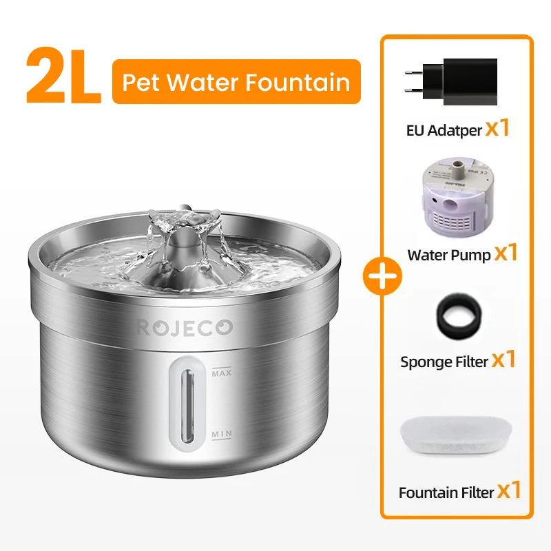 ROJECO Stainless Steel Pet Fountain