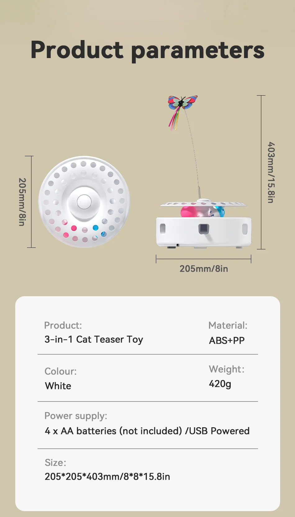 ROJECO 3-in-1 Interactive Cat Toy Set