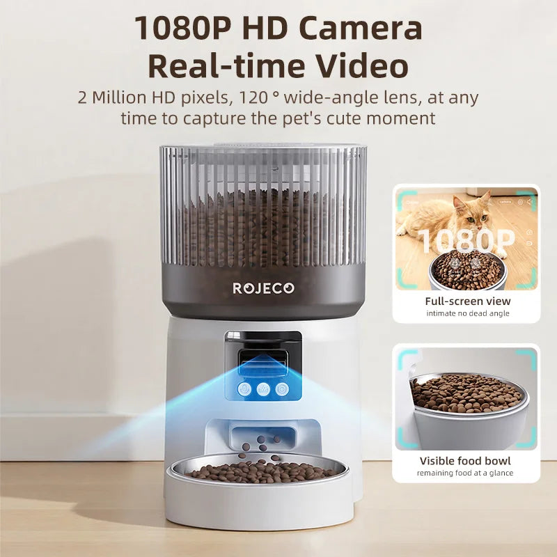 ROJECO Smart Pet Feeder with Camera
