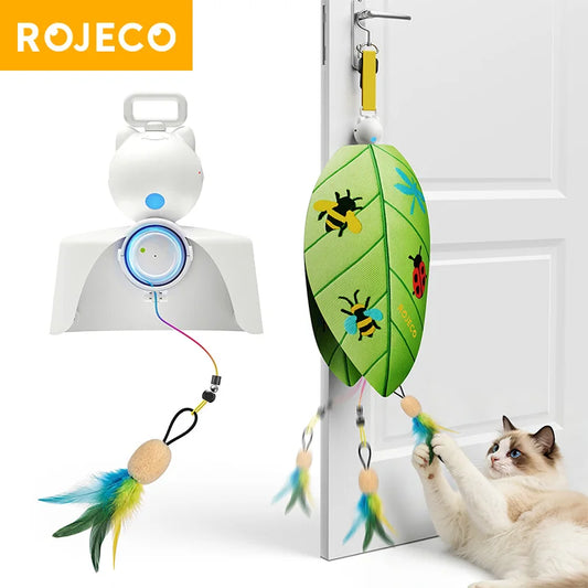 ROJECOnAutomatic Cat Feather & Laser Toy