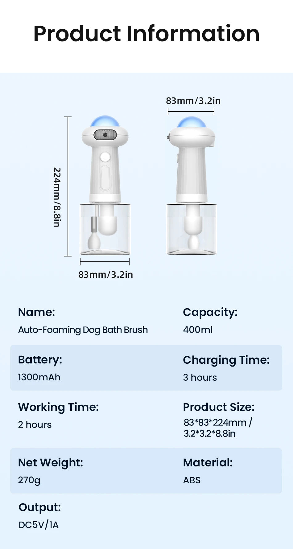 ROJECO Auto Pet Foam Soap Dispenser