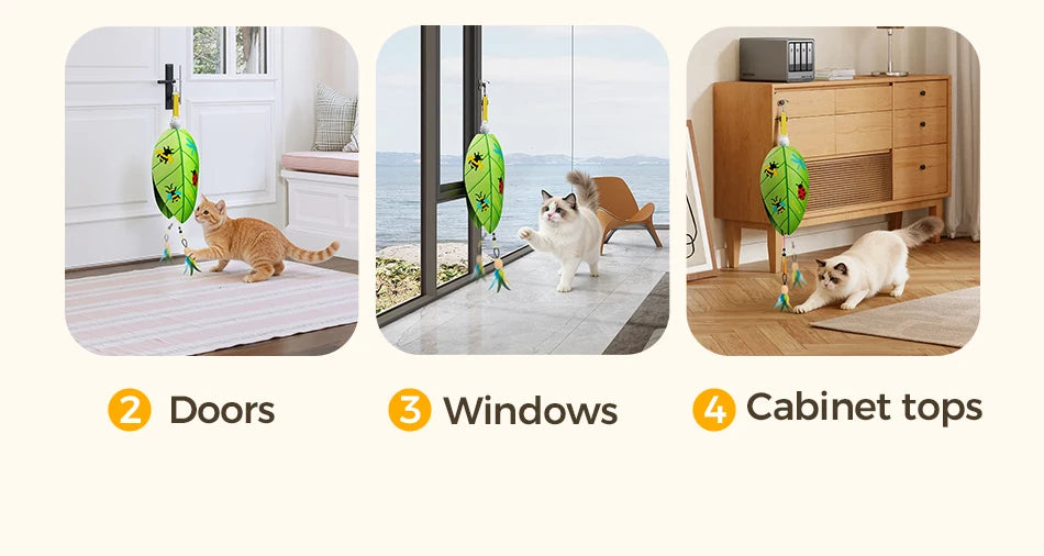 ROJECOnAutomatic Cat Feather & Laser Toy
