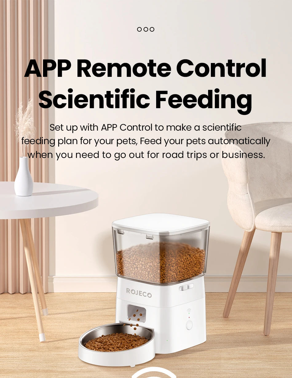 ROJECO Smart Automatic Pet Food Dispenser