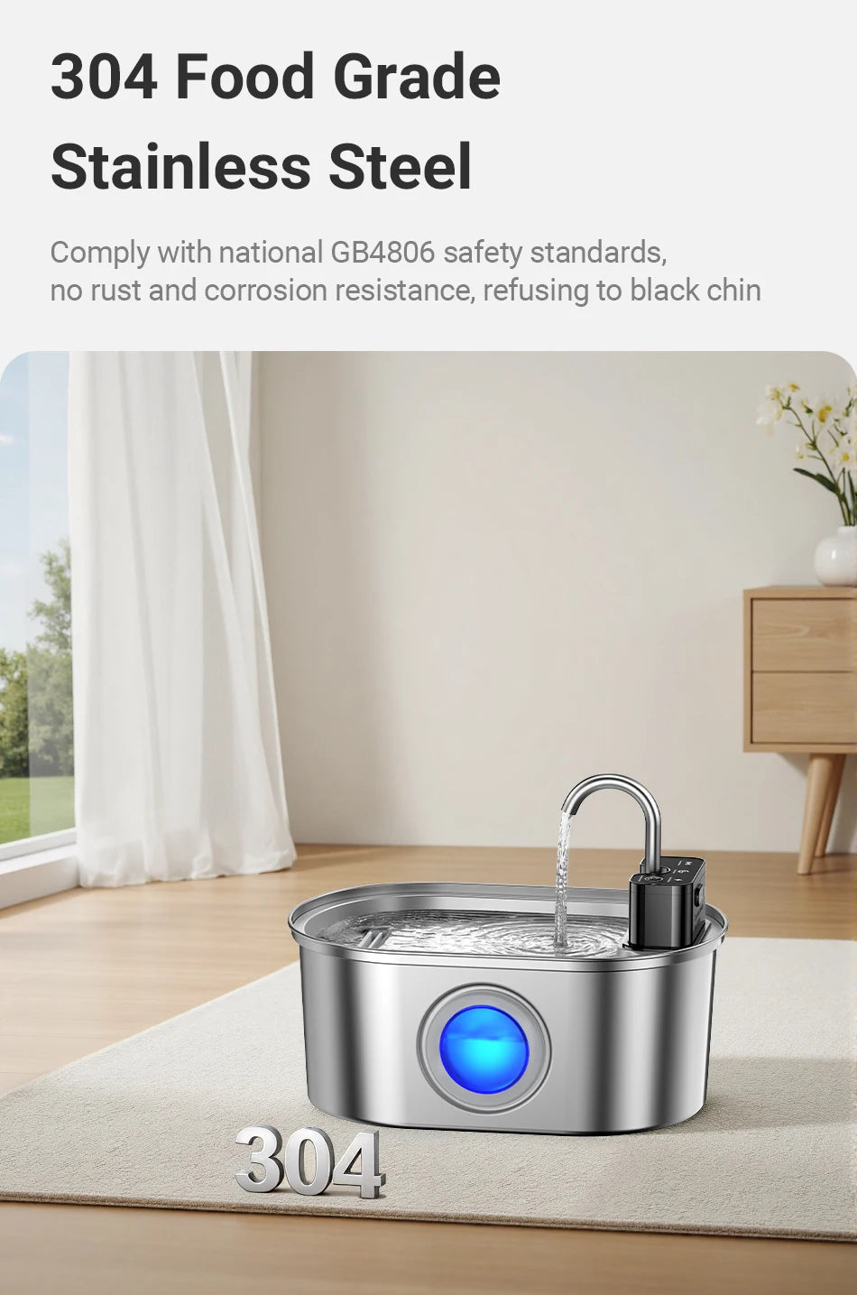 ROJECO Smart Pet Water Fountain 3.2L