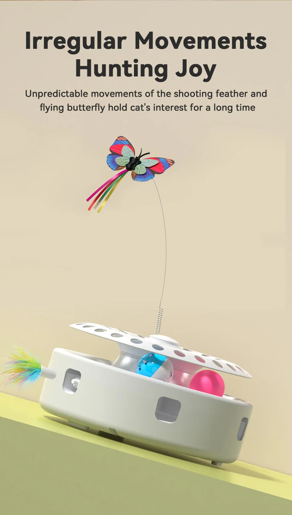 ROJECO 3-in-1 Interactive Cat Toy Set