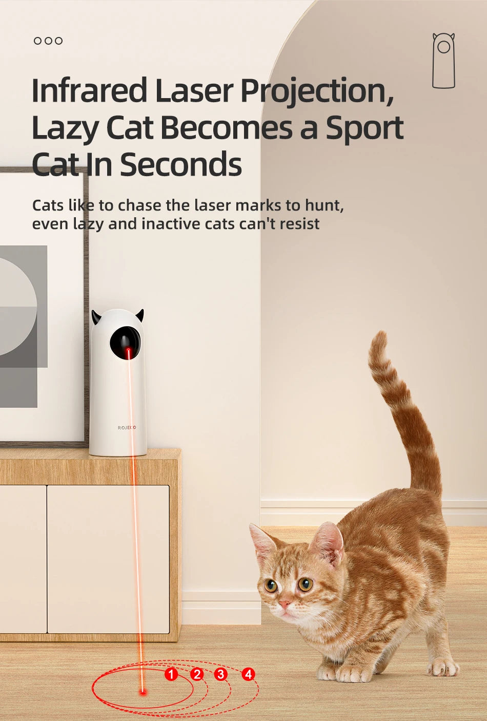 ROJECO Smart LED Laser Cat Toy