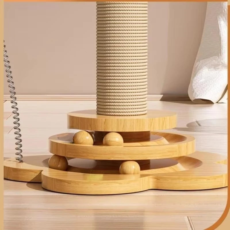 Sisal Cat Scratching Post with Toy Turntable