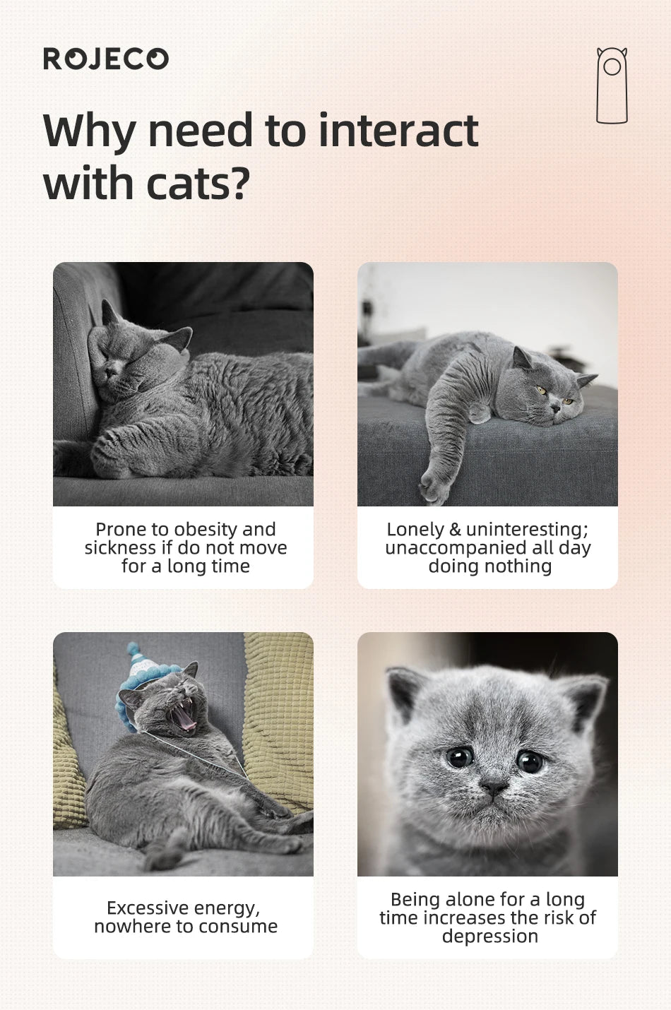 ROJECO Smart LED Laser Cat Toy