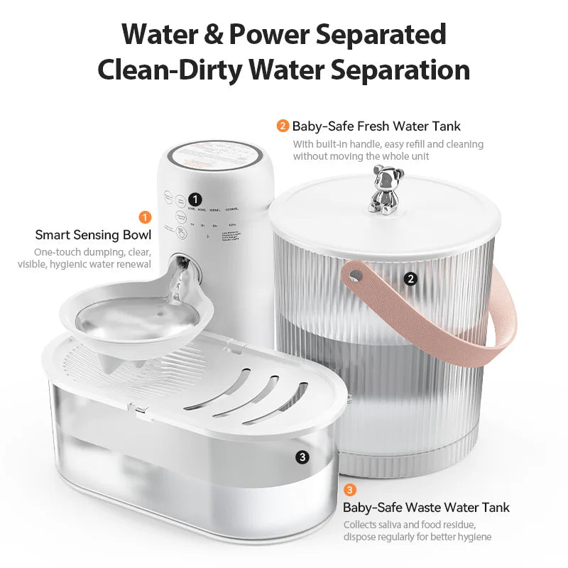 ROJECO Wireless Pet Water Fountain 3L