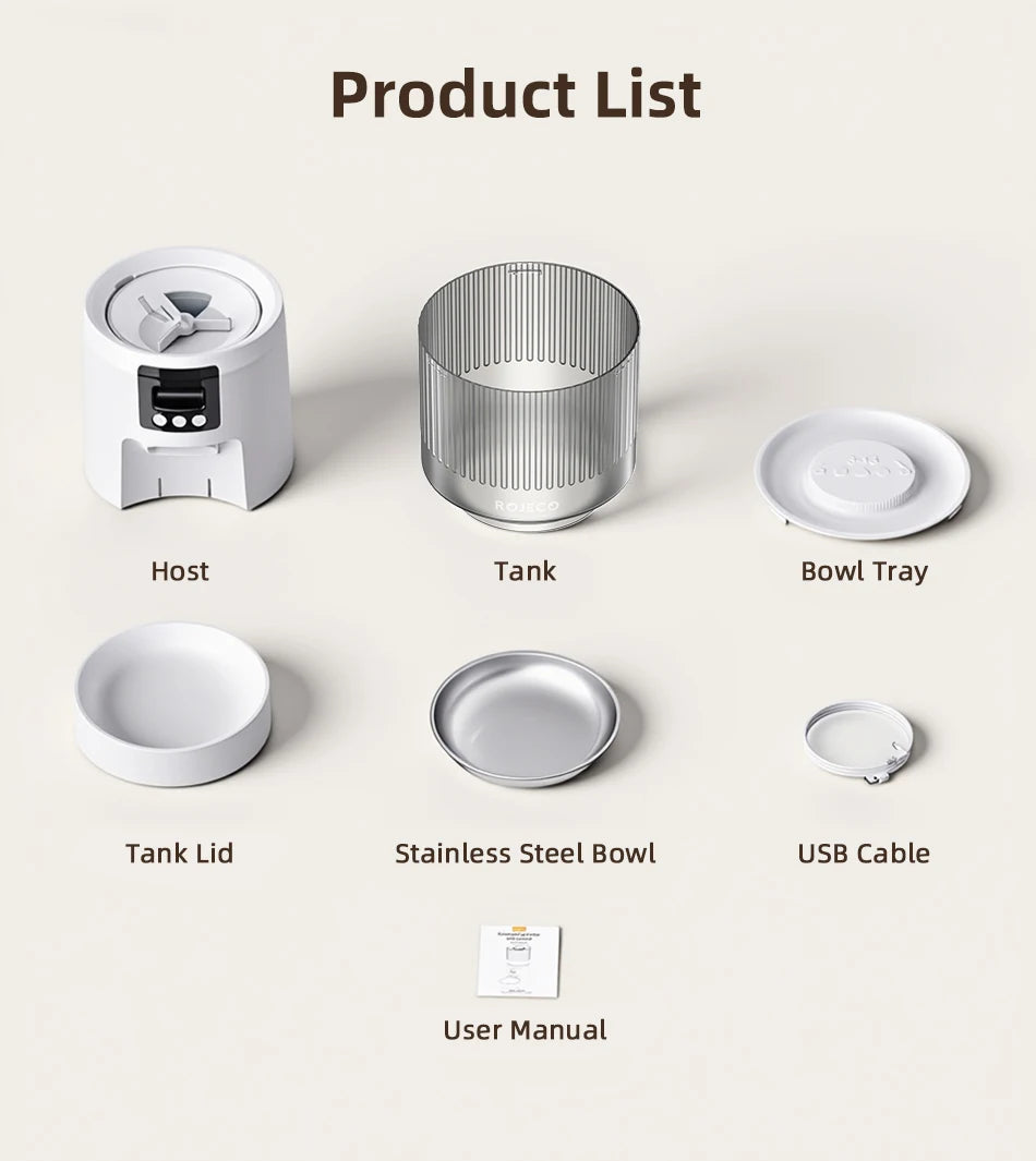 ROJECO Smart Pet Feeder with Camera