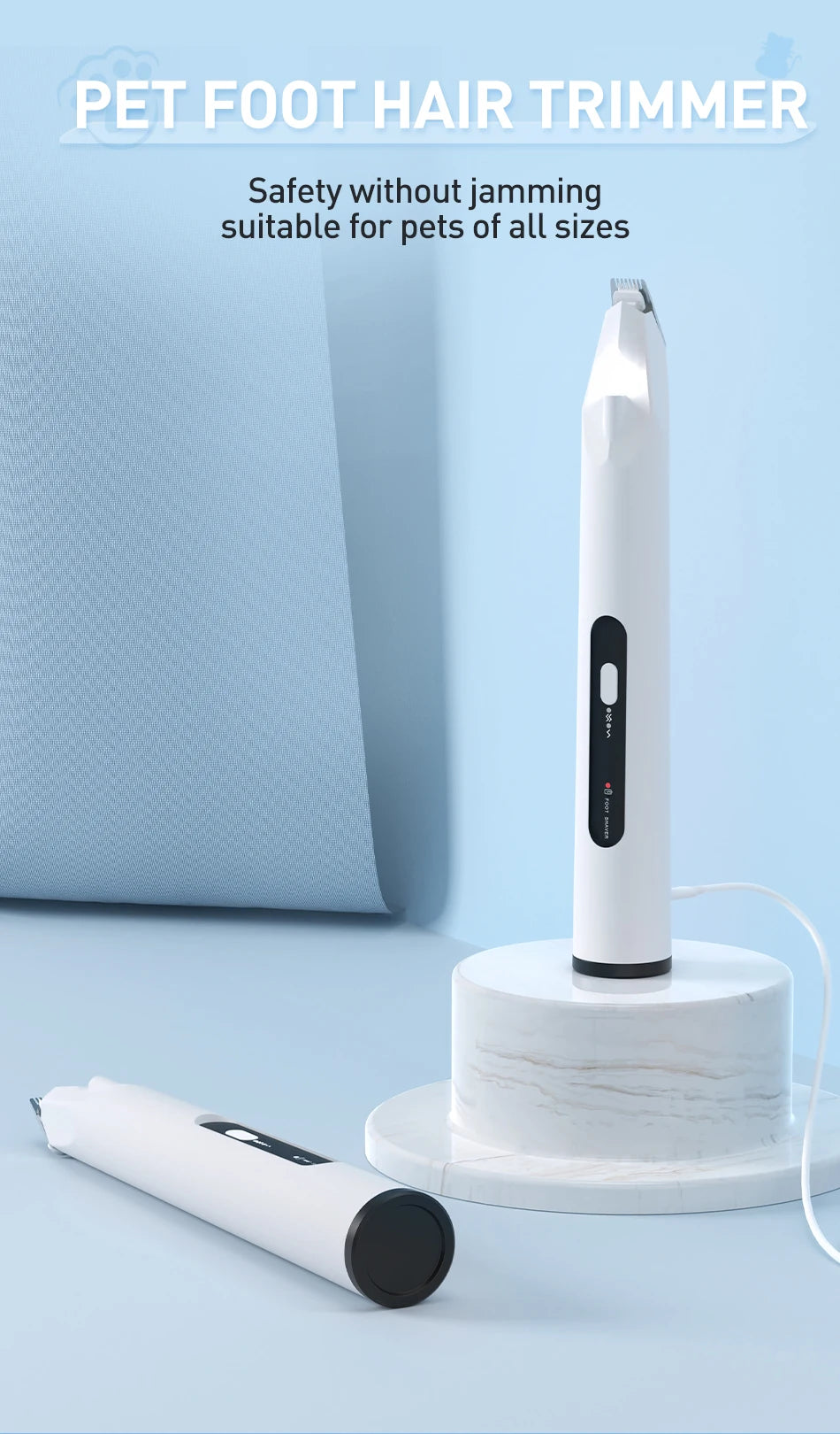 ROJECO 3-in-1 Pet Hair Trimmer LED
