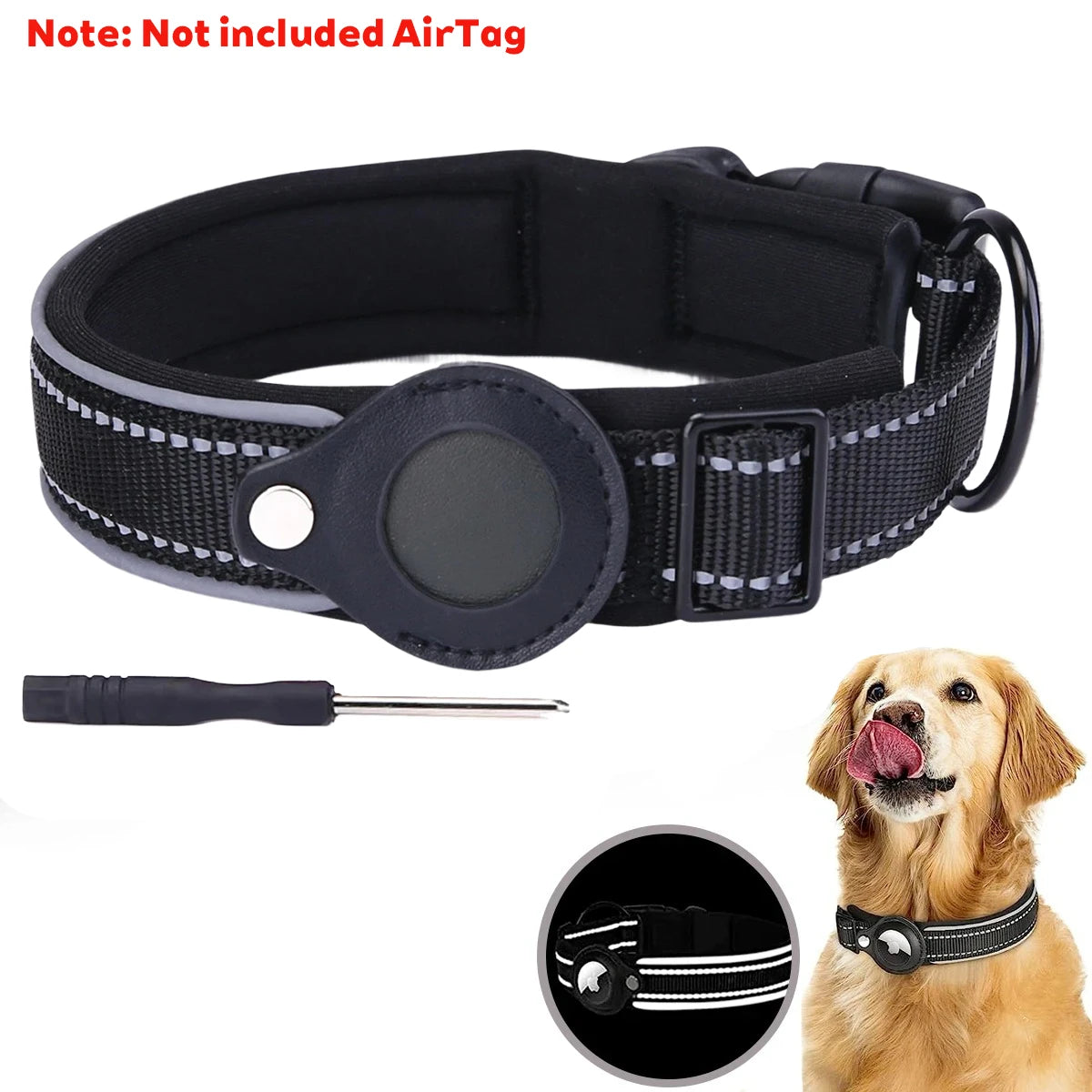 New For Apple Airtag Pet Dog Collar Anti-Lost Reflective Protective Tracker WaterProof For Pet Dog Cat Dog Positioning Collar