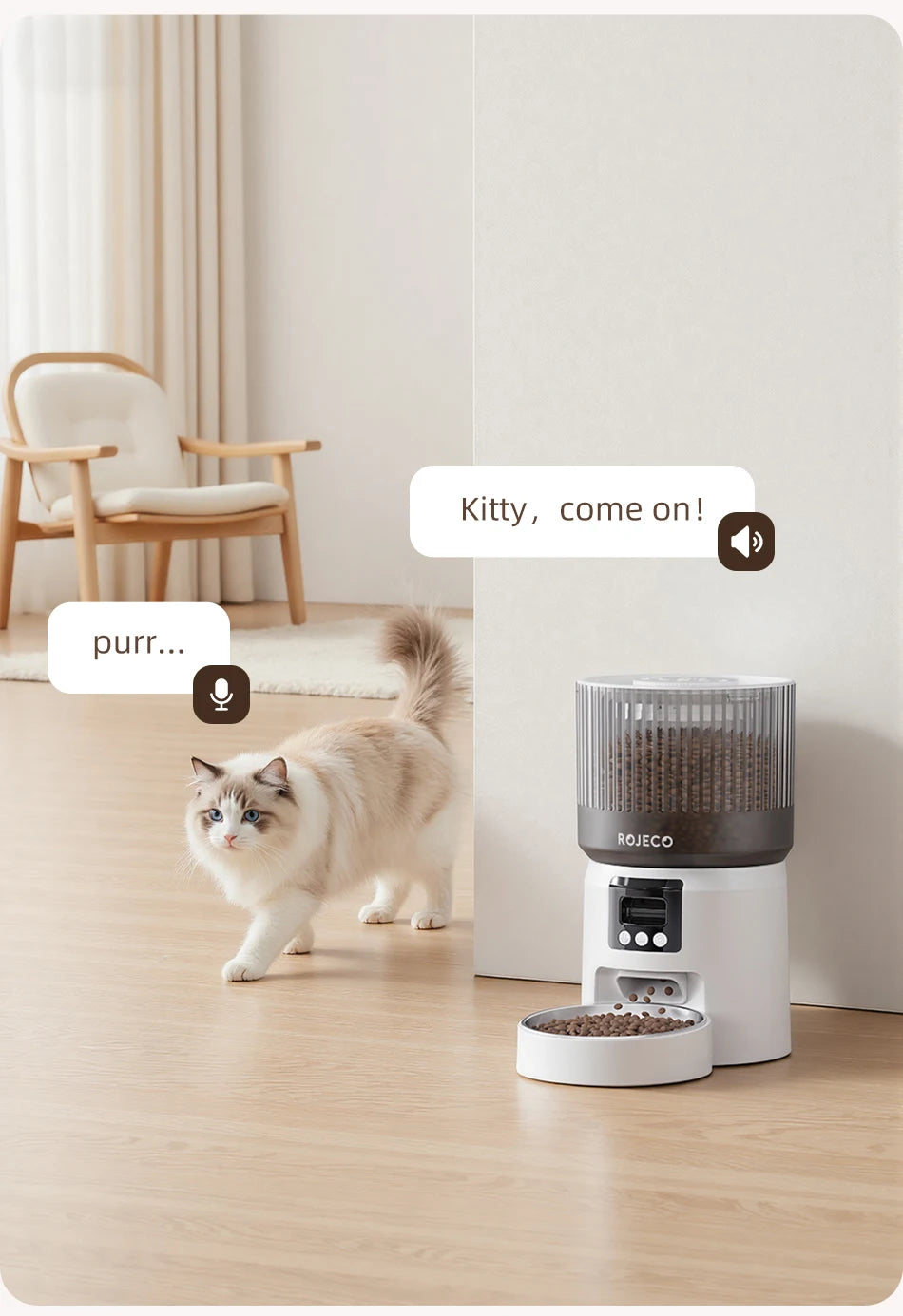 ROJECO Smart Pet Feeder with Camera
