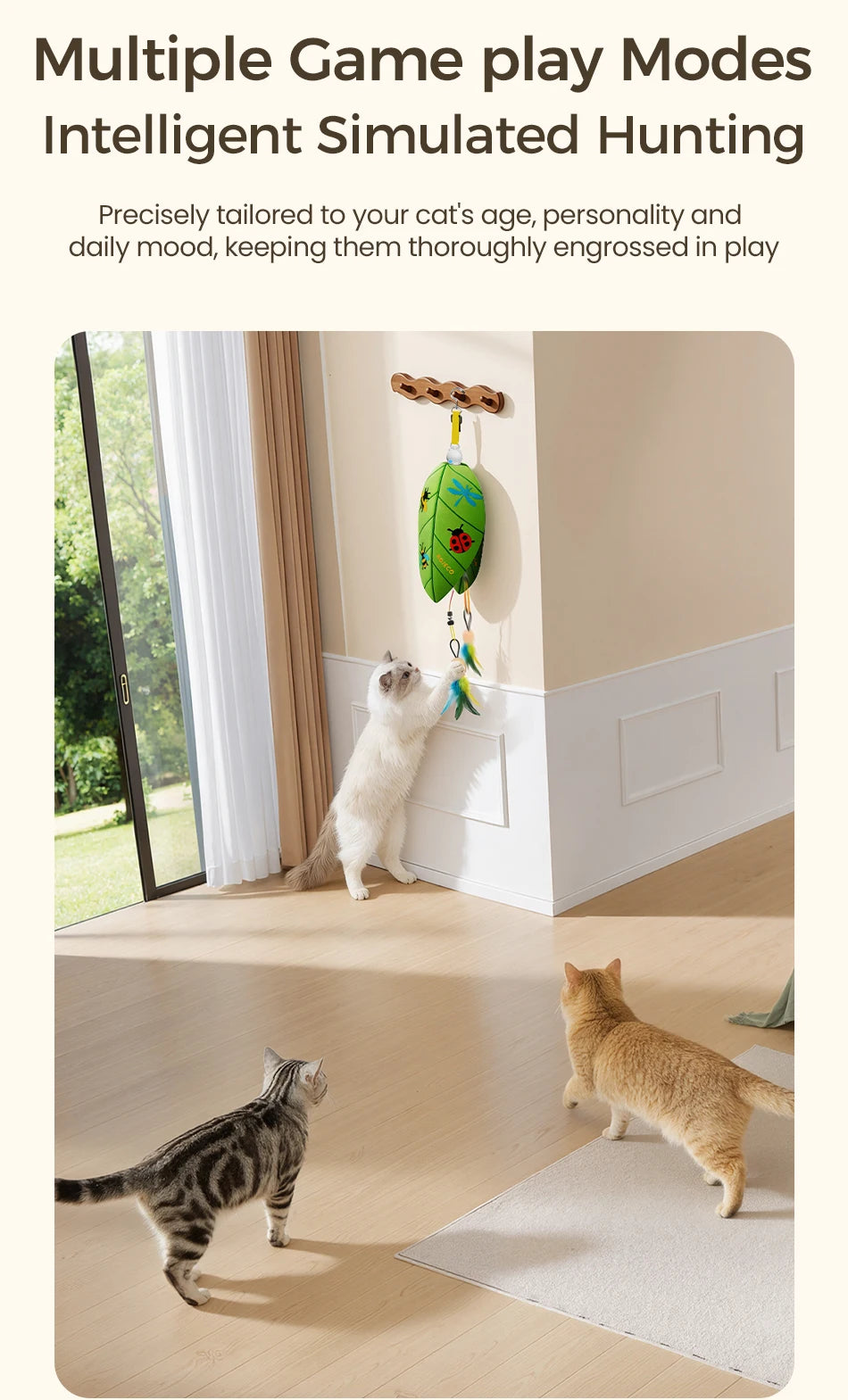 ROJECOnAutomatic Cat Feather & Laser Toy
