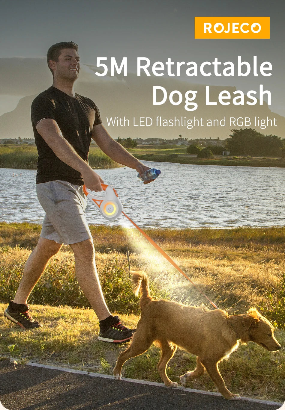 ROJECO Retractable LED Dog Leash