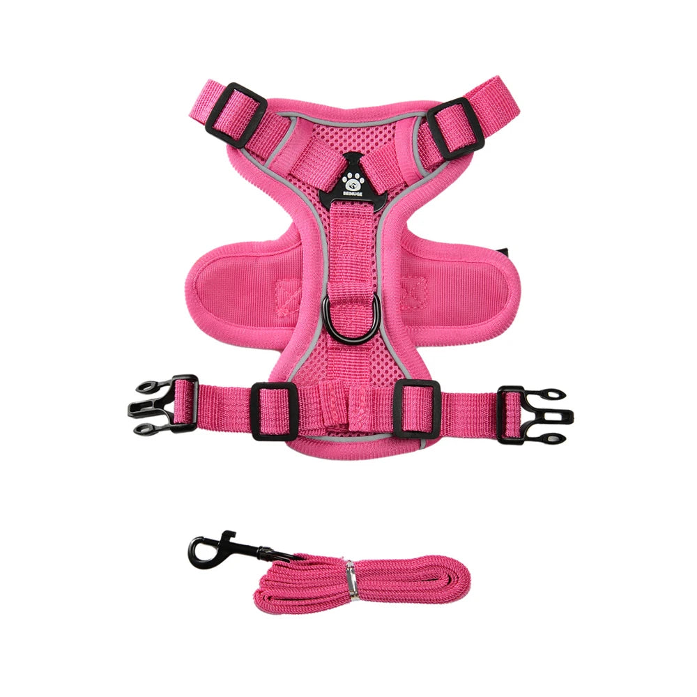 Pet Puppy Harness Leash Set For Small Medium Dogs Cat Vest Outdoor Reflective Breathable Dog Chest Strap Chihuahua Accessories