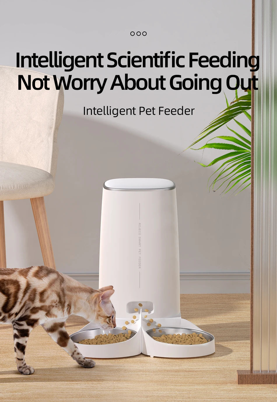 ROJECO Smart Auto Pet Feeder 4L