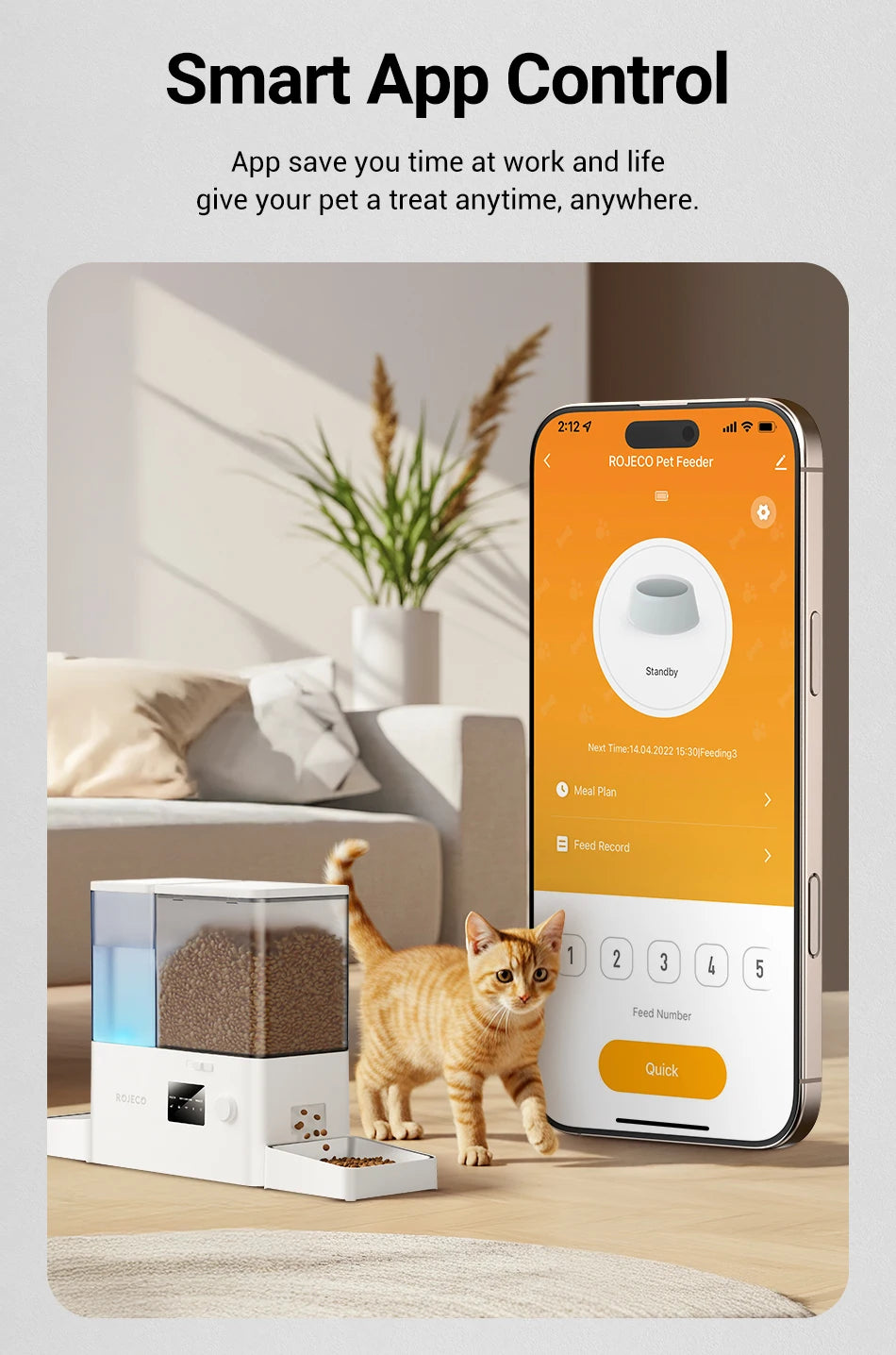 ROJECO WiFi Smart Feeder & Fountain