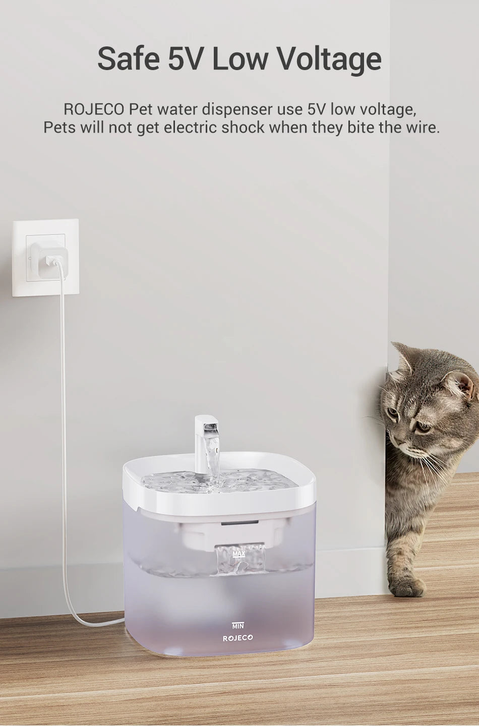ROJECO Pet Water Fountain with Filter