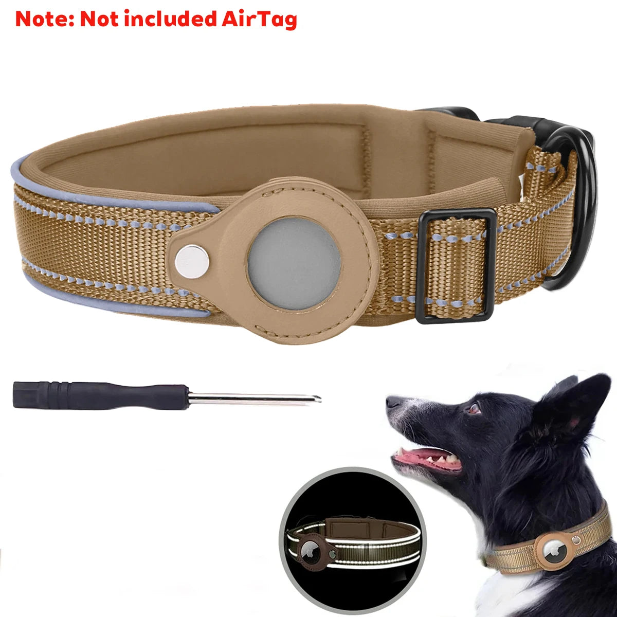 New For Apple Airtag Pet Dog Collar Anti-Lost Reflective Protective Tracker WaterProof For Pet Dog Cat Dog Positioning Collar