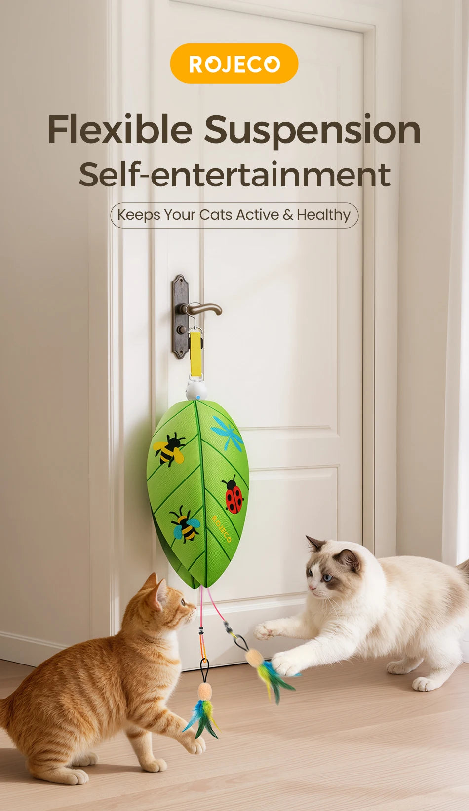 ROJECOnAutomatic Cat Feather & Laser Toy