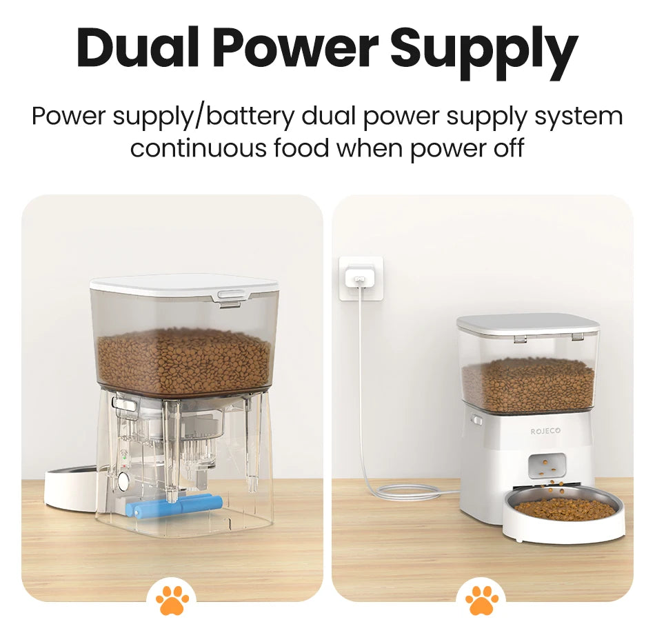 ROJECO Smart Automatic Pet Food Dispenser