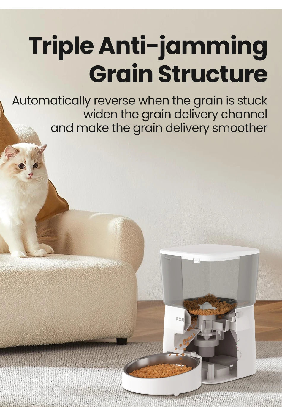 ROJECO Smart Automatic Pet Food Dispenser