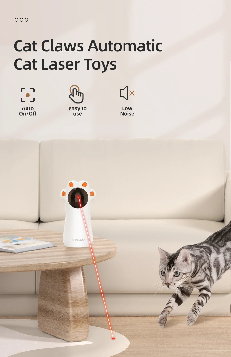 ROJECO Smart LED Laser Cat Toy