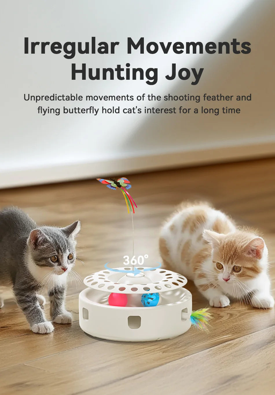 ROJECO 3-in-1 Interactive Cat Toy Set