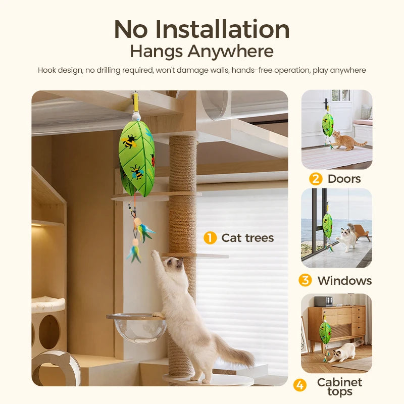 ROJECOnAutomatic Cat Feather & Laser Toy