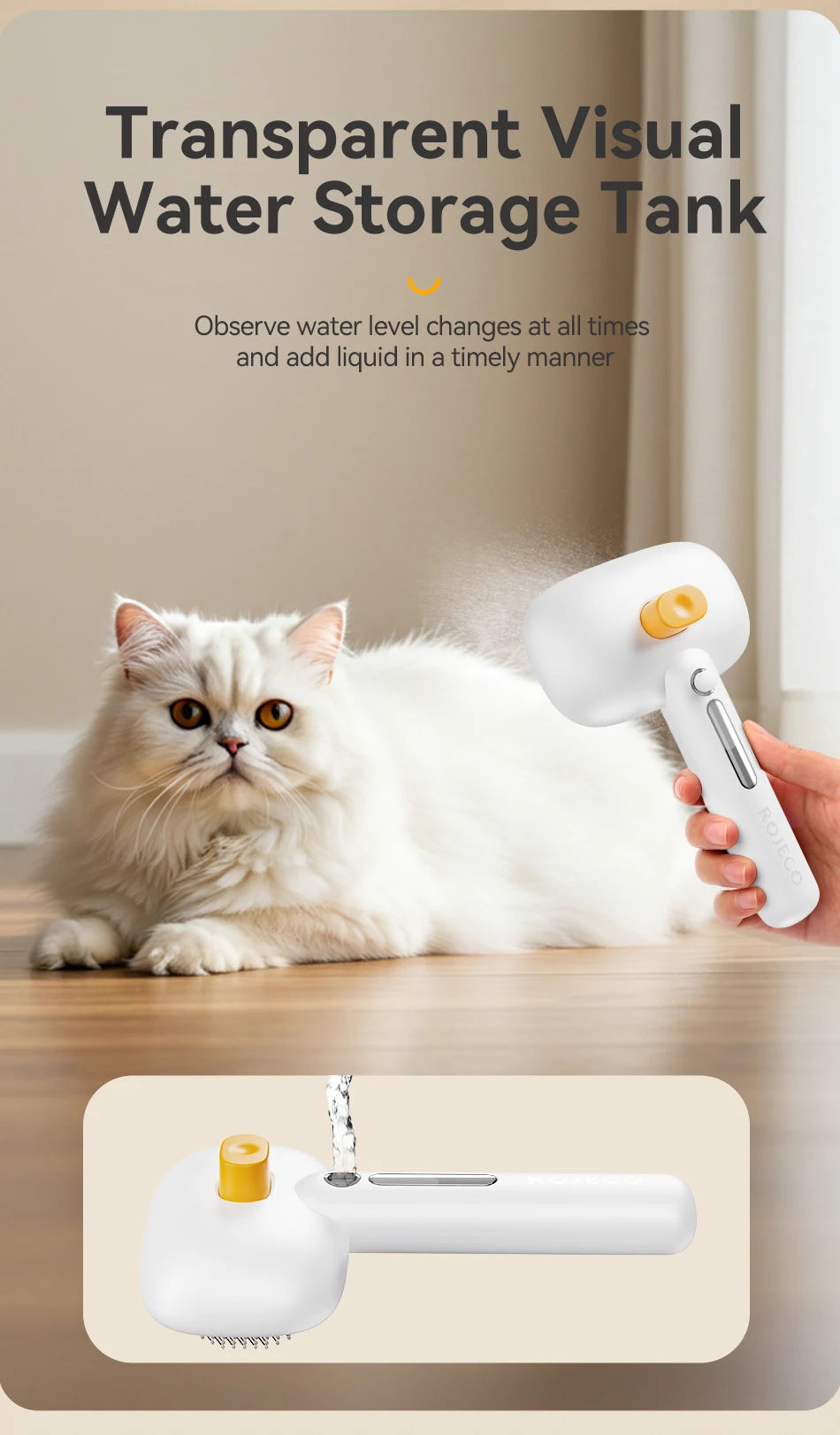 ROJECO Electric Steam Grooming Brush