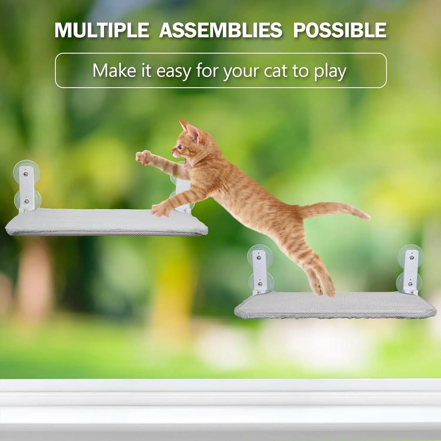 Foldable Cat Window Hammock Suction Cup 2-in-1