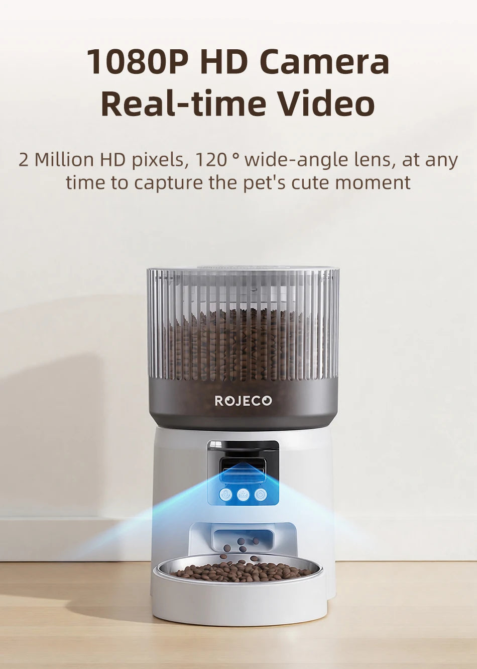 ROJECO Smart Pet Feeder with Camera