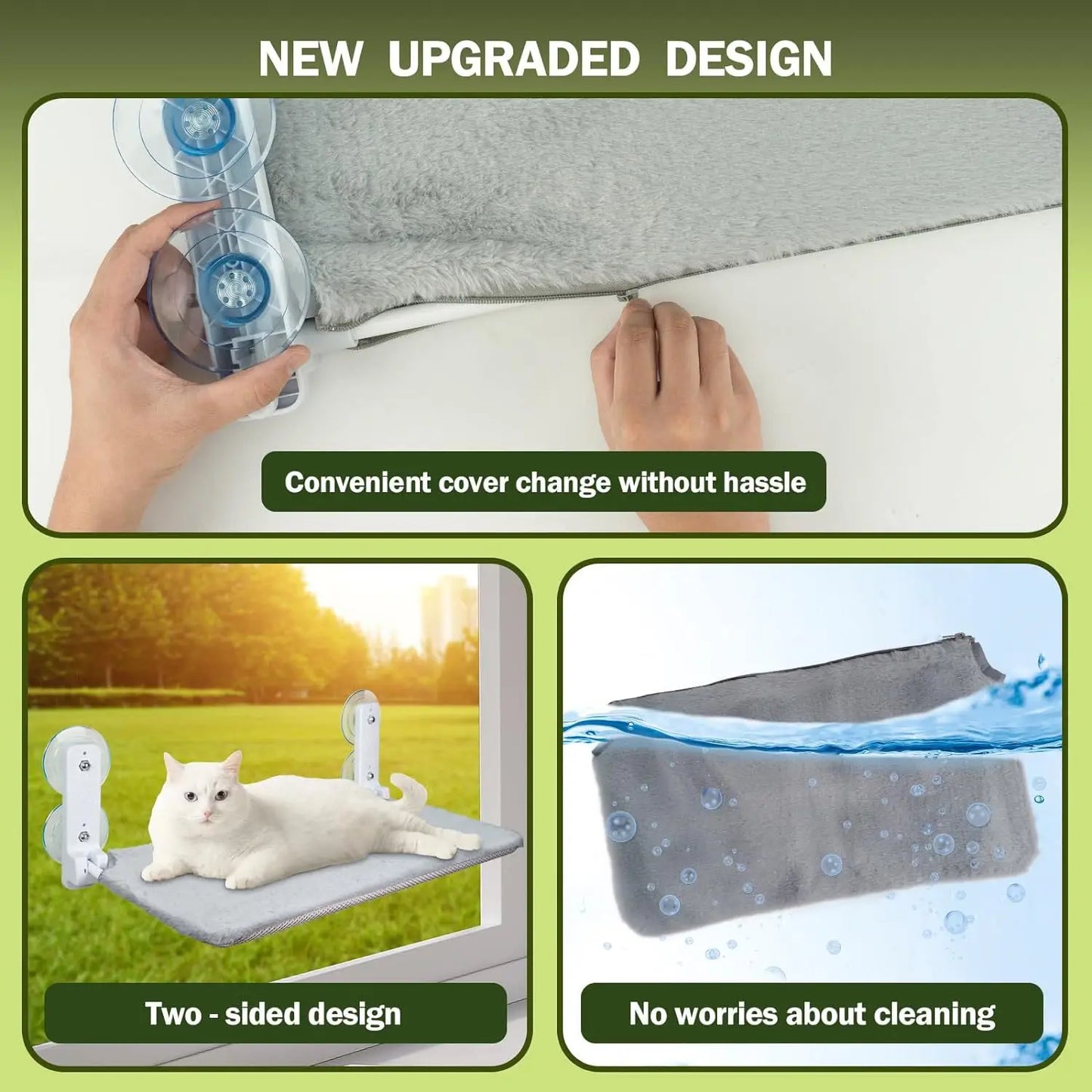 Foldable Cat Window Hammock Suction Cup 2-in-1