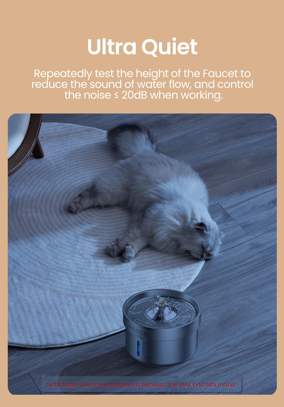 ROJECO Stainless Steel Pet Fountain