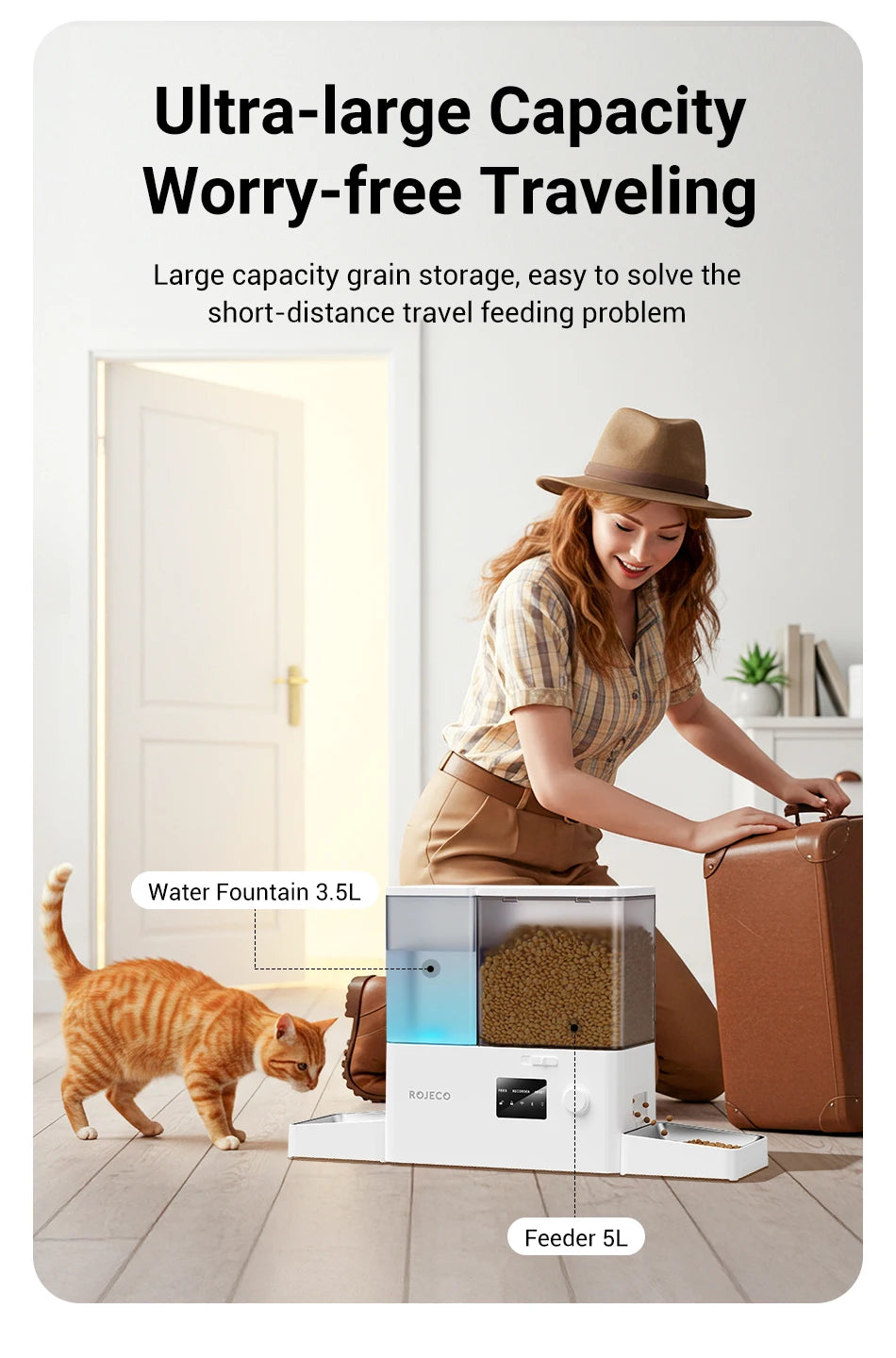 ROJECO WiFi Smart Feeder & Fountain