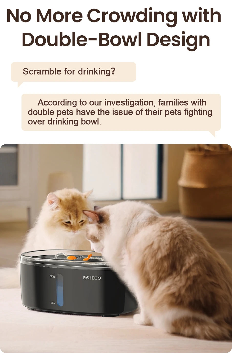 ROJECO Automatic Pet Water Fountain 2.5L