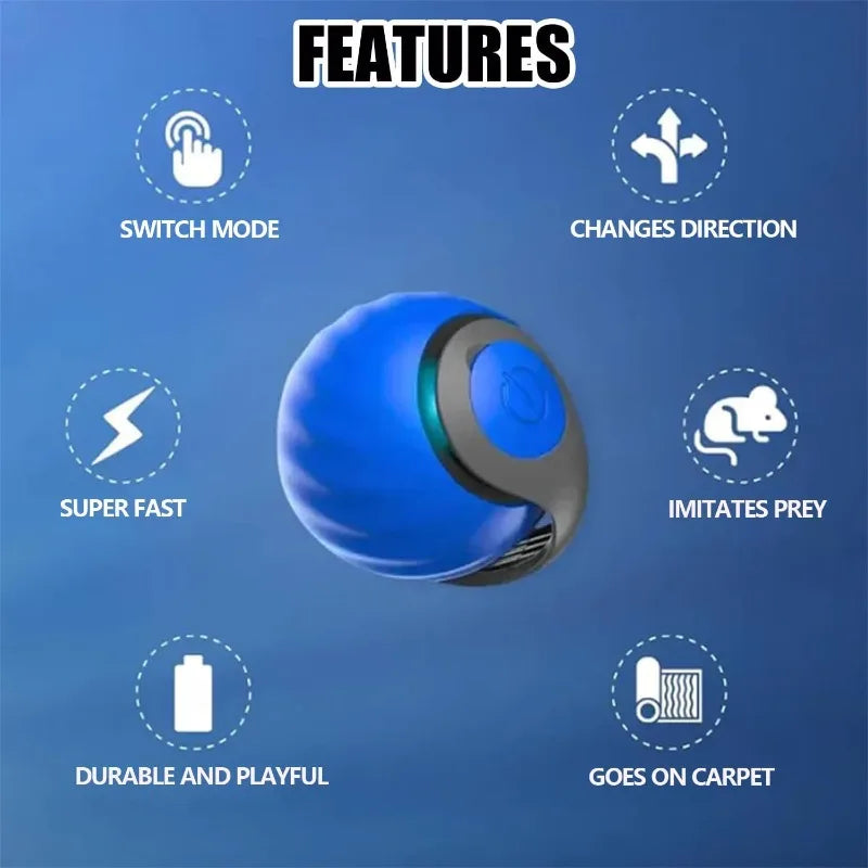 Electric Rolling Cat Ball Toy with Faux Tail