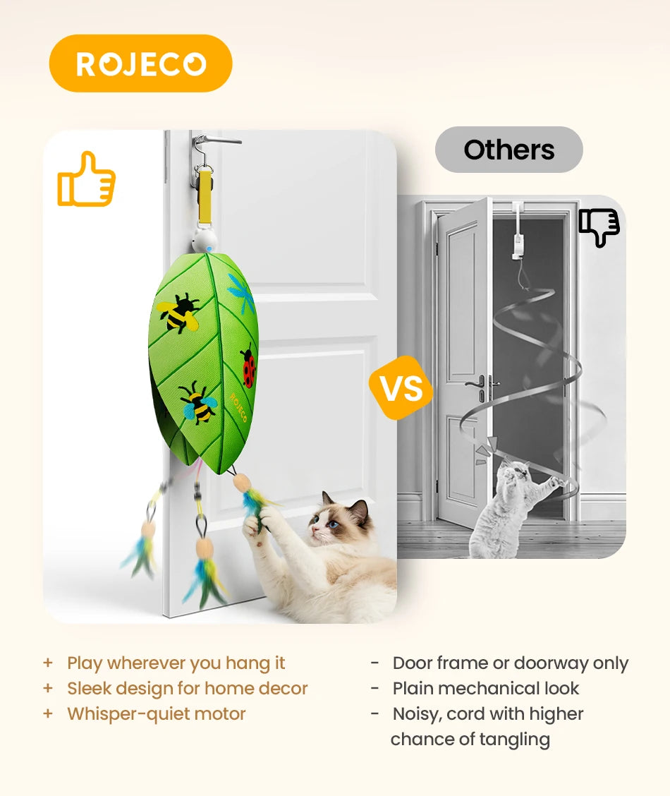 ROJECOnAutomatic Cat Feather & Laser Toy