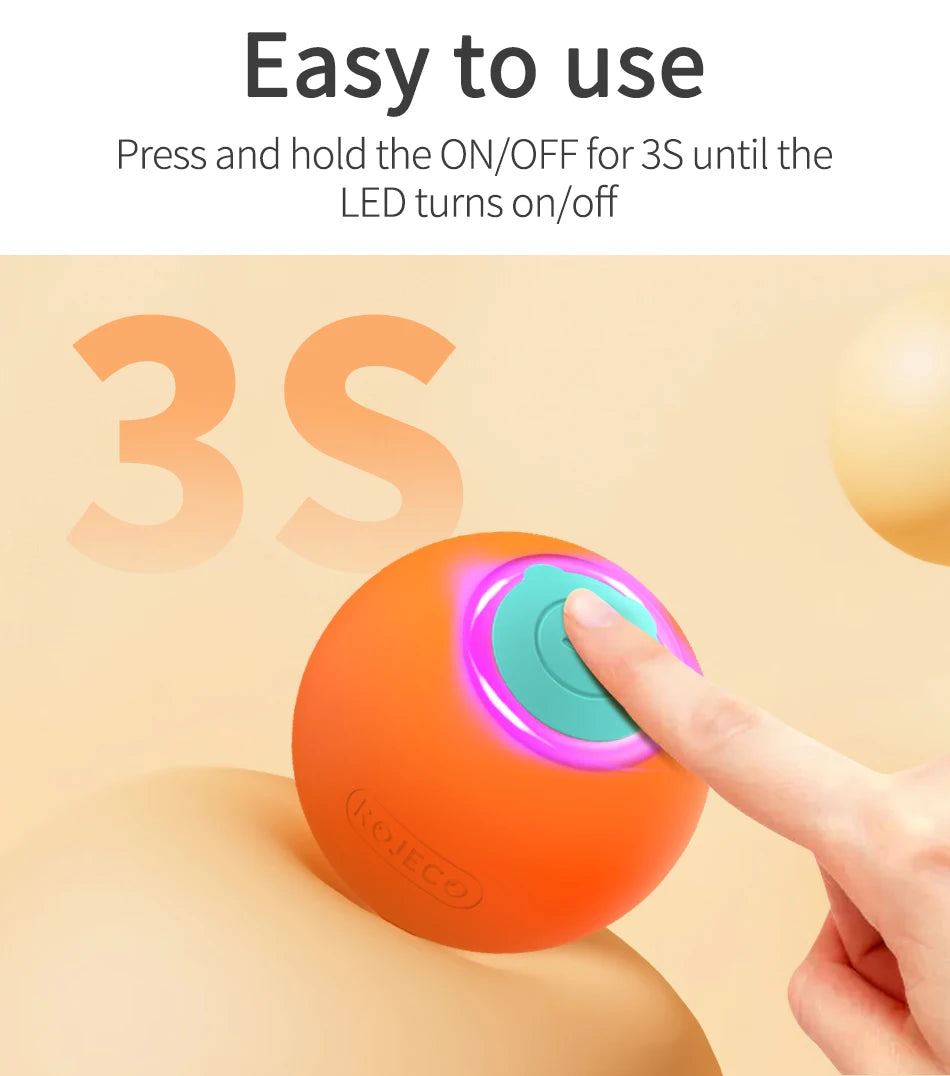 ROJECO 360 Auto-Rolling Pet Ball Toy