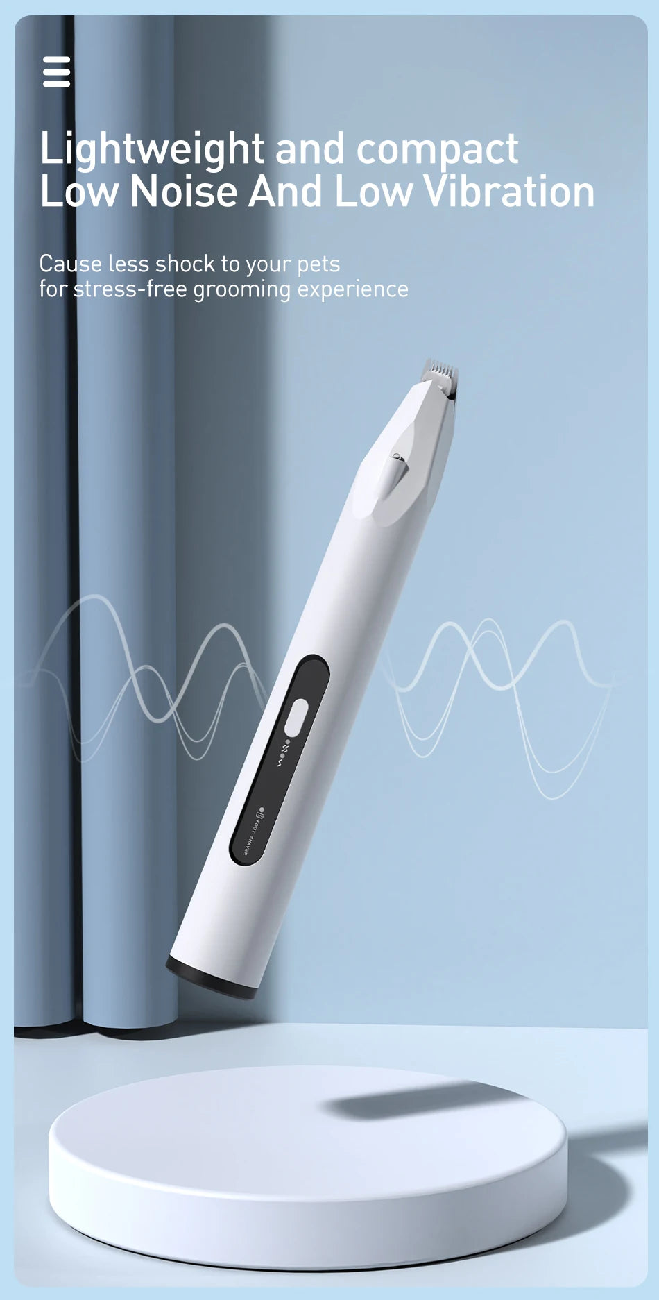 ROJECO 3-in-1 Pet Hair Trimmer LED