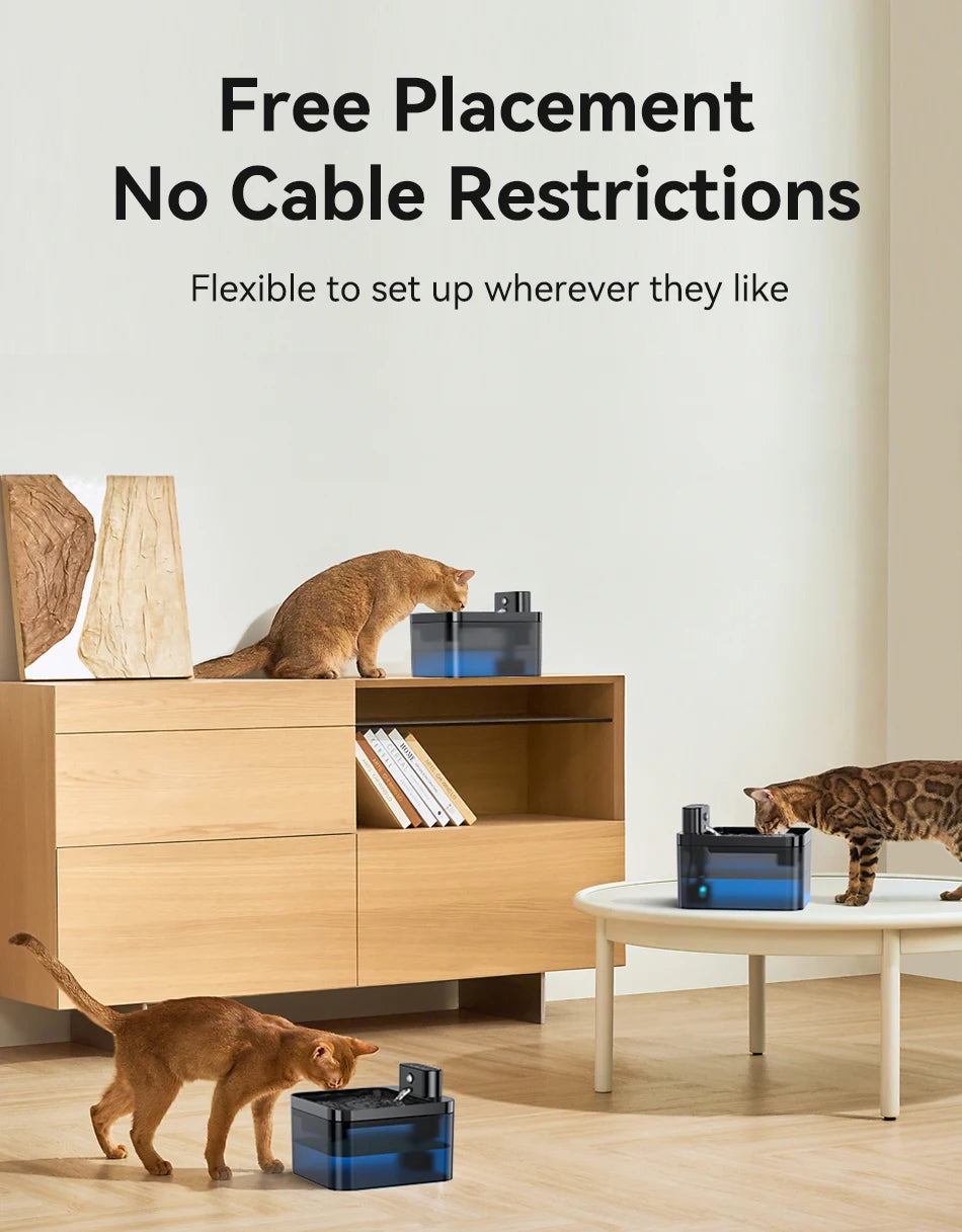 ROJECO Wireless Pet Fountain 2.2L