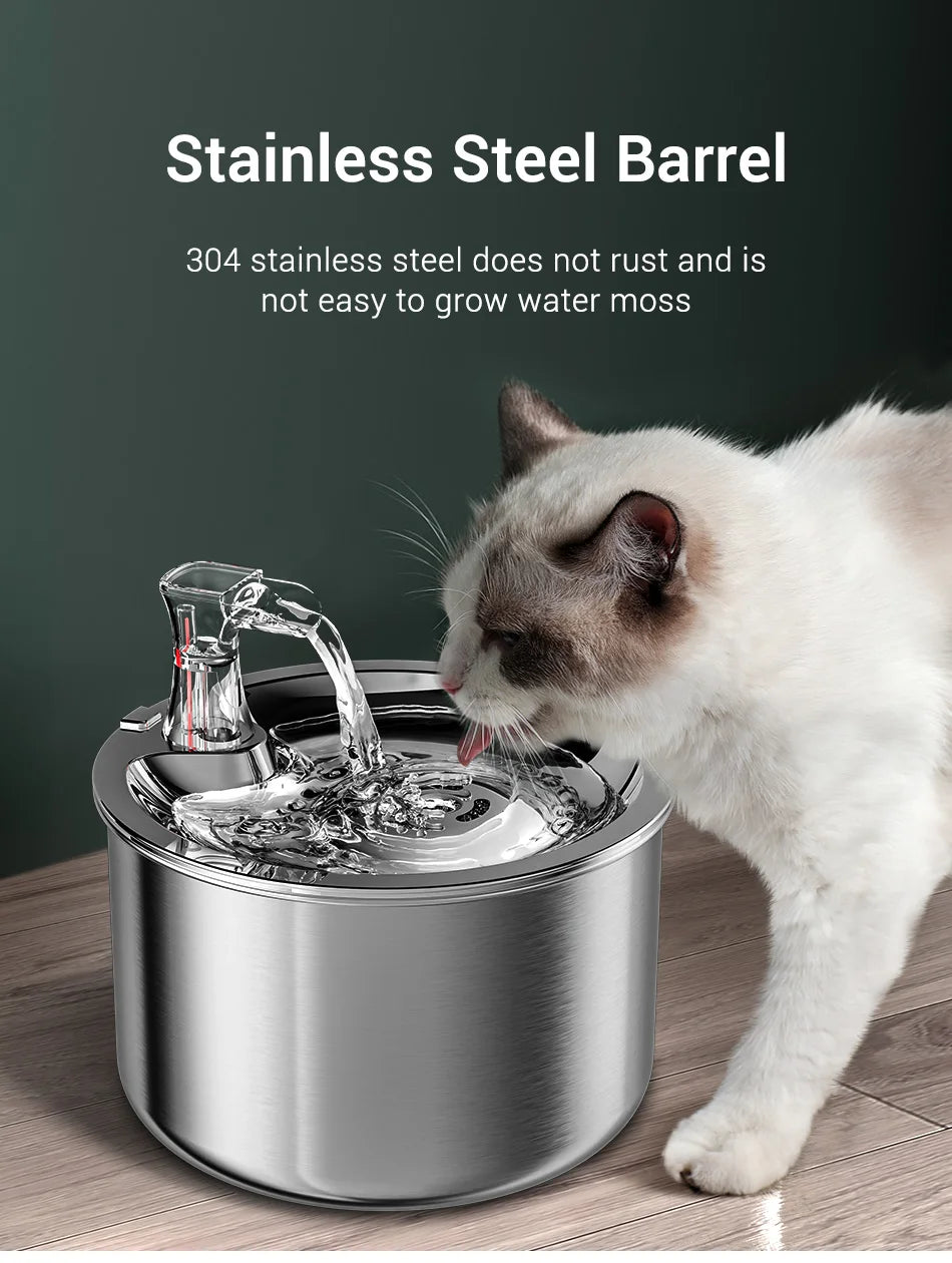 ROJECO 2L Stainless Pet Water Fountain