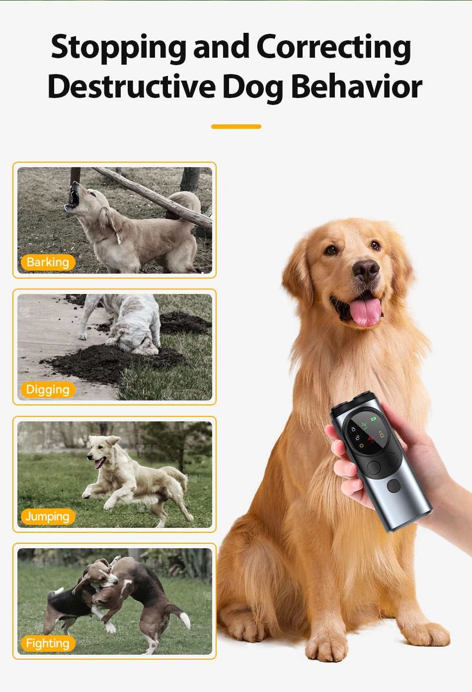 ROJECO Ultrasonic Dog Repeller LED