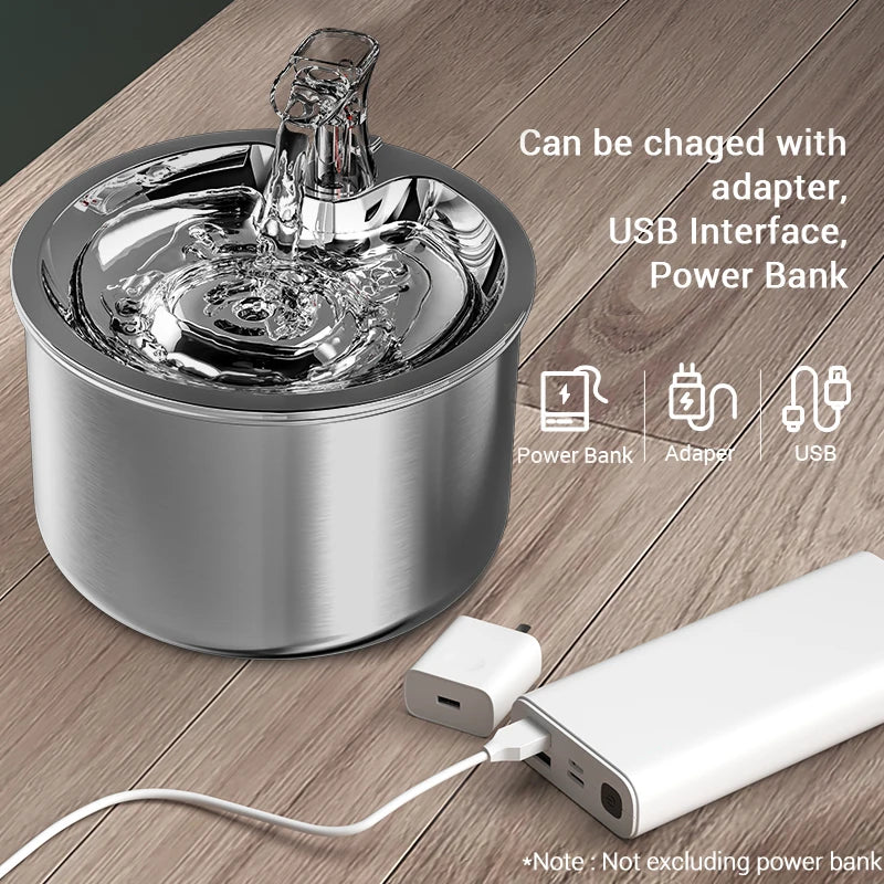 ROJECO 2L Stainless Pet Water Fountain