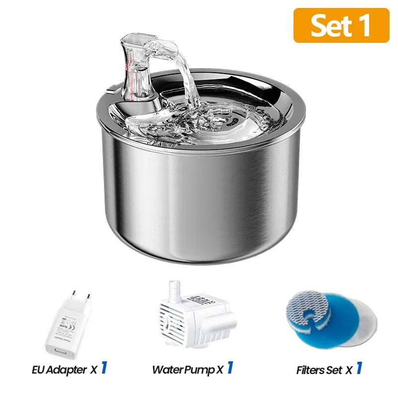 ROJECO 2L Stainless Pet Water Fountain