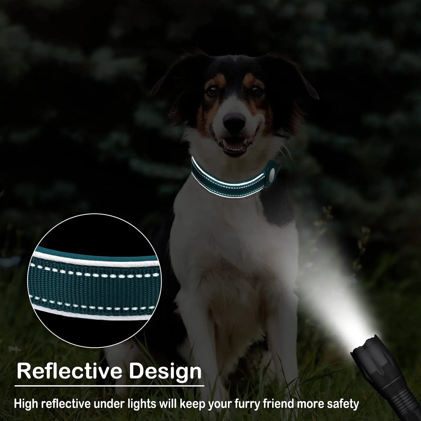 Reflective AirTag Dog Collar