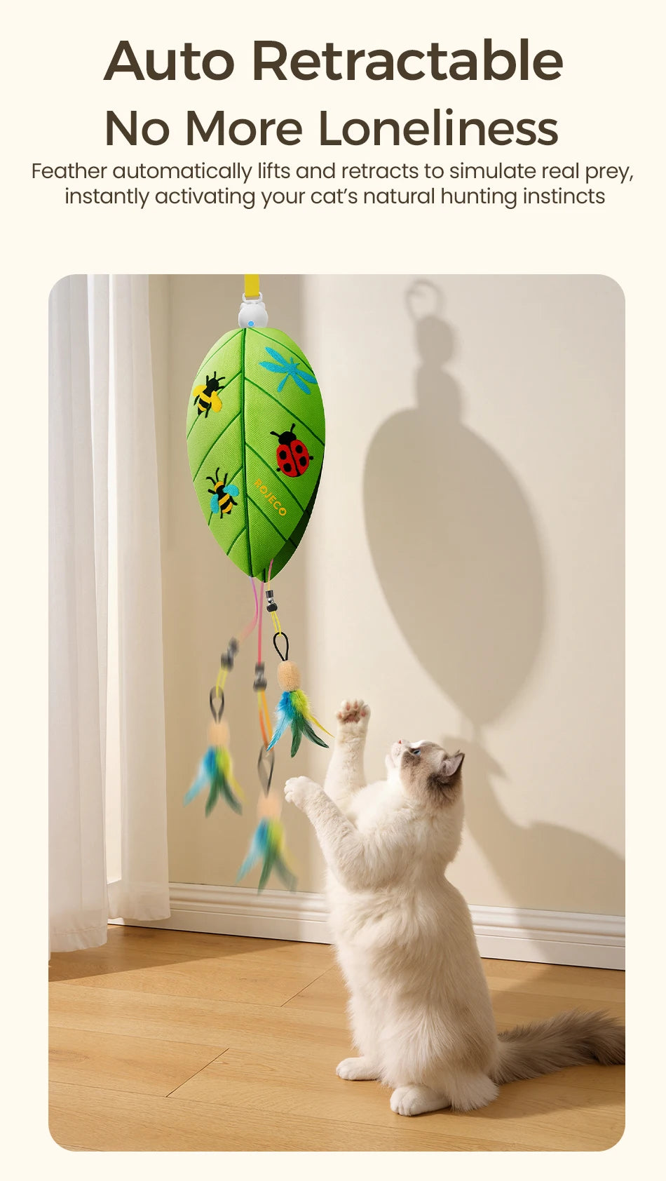 ROJECOnAutomatic Cat Feather & Laser Toy