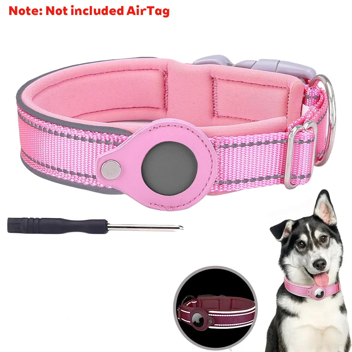 New For Apple Airtag Pet Dog Collar Anti-Lost Reflective Protective Tracker WaterProof For Pet Dog Cat Dog Positioning Collar